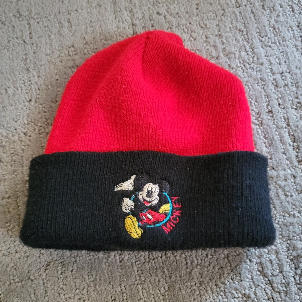 MICKEY MOUSE hat beanie toboggan red black
